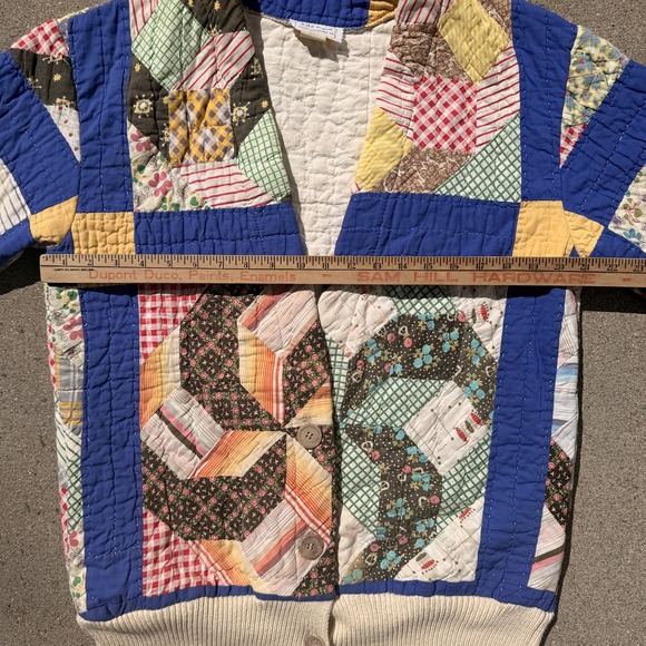 Vintage Patchwork Quilt Jacket 70s 80s S/M Bode Style K.A.S. Originals - Picture 6 of 10